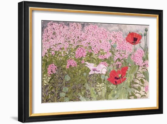 Poppies and Phlox-Linda Benton-Framed Giclee Print