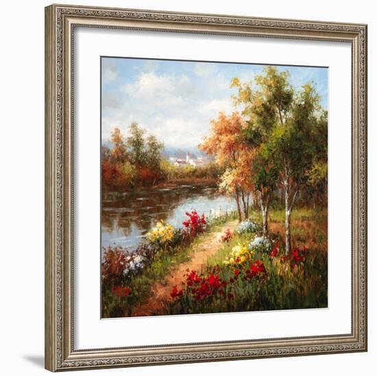 Poppies and Stream-Hulsey-Framed Art Print