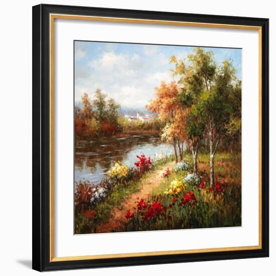 Poppies and Stream-Hulsey-Framed Art Print