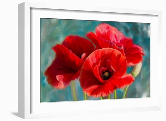 Poppies Blue-Kimberly Allen-Framed Art Print