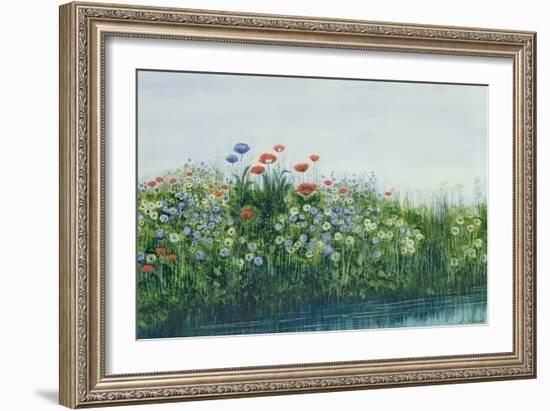 Poppies by a Stream-Andrew Nicholl-Framed Giclee Print