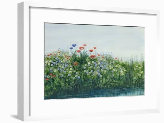 Poppies by a Stream-Andrew Nicholl-Framed Giclee Print