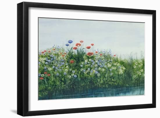 Poppies by a Stream-Andrew Nicholl-Framed Giclee Print