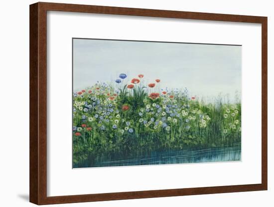 Poppies by a Stream-Andrew Nicholl-Framed Giclee Print