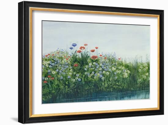 Poppies by a Stream-Andrew Nicholl-Framed Giclee Print