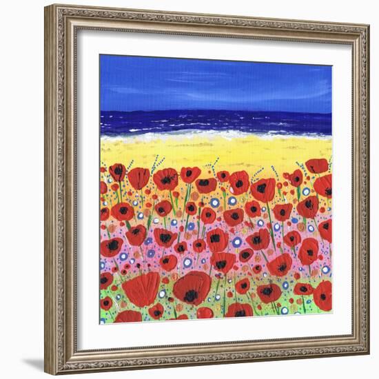 Poppies by the Beach-Caroline Duncan-Framed Giclee Print