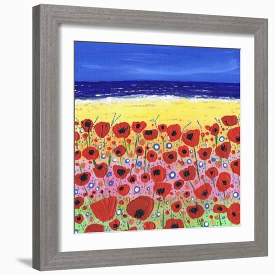 Poppies by the Beach-Caroline Duncan-Framed Giclee Print