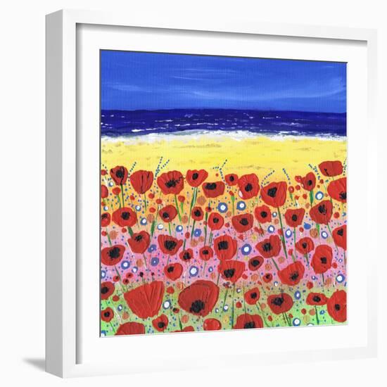 Poppies by the Beach-Caroline Duncan-Framed Giclee Print