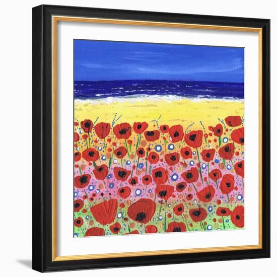 Poppies by the Beach-Caroline Duncan-Framed Giclee Print