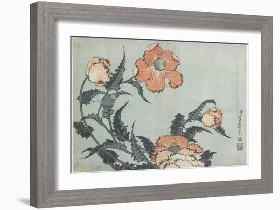 Poppies, C. 1832-Katsushika Hokusai-Framed Giclee Print