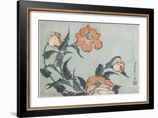 Poppies, C. 1832-Katsushika Hokusai-Framed Giclee Print