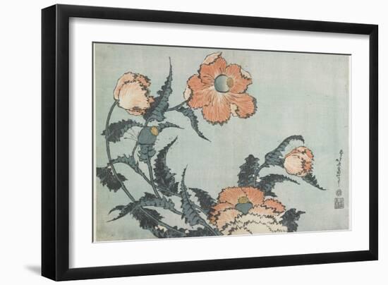 Poppies, C. 1832-Katsushika Hokusai-Framed Giclee Print