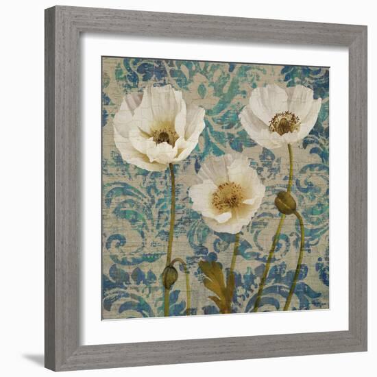 Poppies Crackle III-Tania Bello-Framed Giclee Print