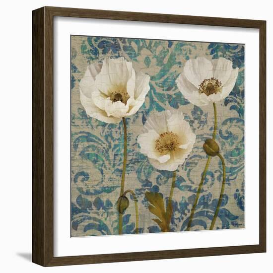 Poppies Crackle III-Tania Bello-Framed Giclee Print