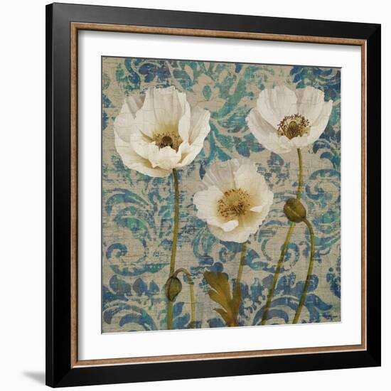 Poppies Crackle III-Tania Bello-Framed Giclee Print