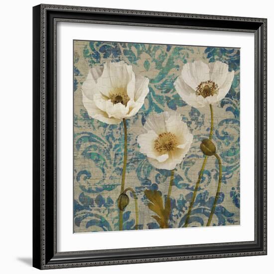 Poppies Crackle III-Tania Bello-Framed Giclee Print