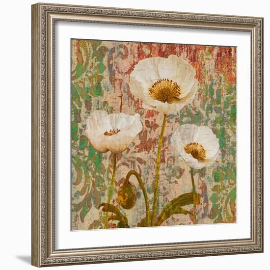 Poppies Crackle-Tania Bello-Framed Giclee Print