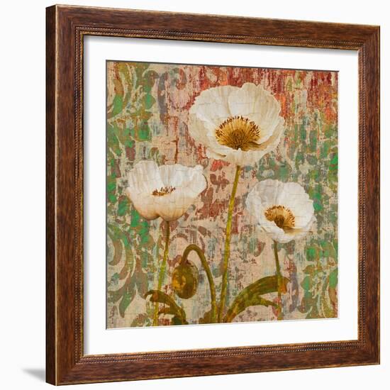 Poppies Crackle-Tania Bello-Framed Giclee Print