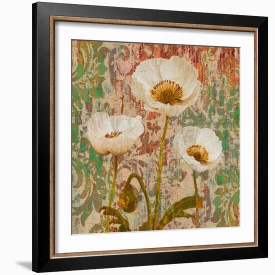 Poppies Crackle-Tania Bello-Framed Giclee Print