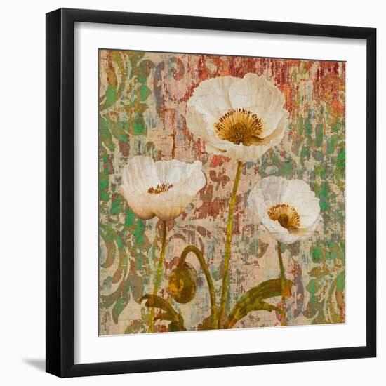 Poppies Crackle-Tania Bello-Framed Giclee Print