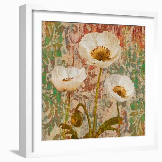 Poppies Crackle-Tania Bello-Framed Giclee Print