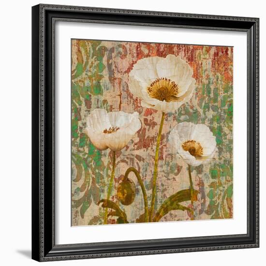 Poppies Crackle-Tania Bello-Framed Giclee Print