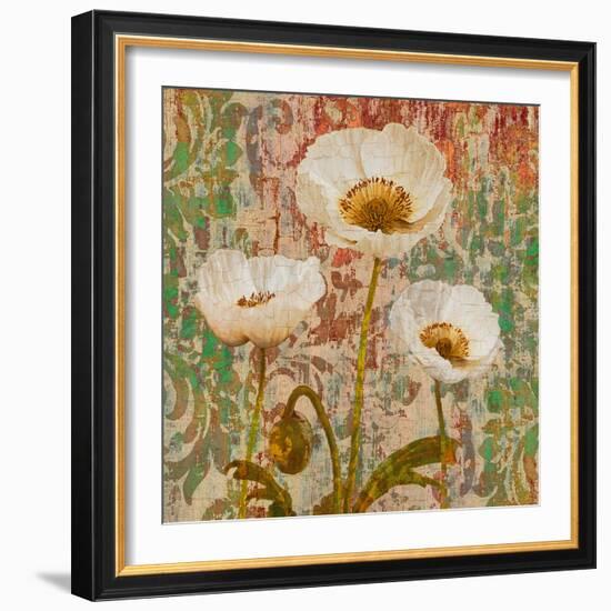 Poppies Crackle-Tania Bello-Framed Giclee Print
