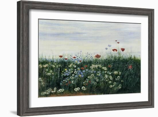 Poppies, Daisies and Other Flowers by the Sea-Andrew Nicholl-Framed Giclee Print