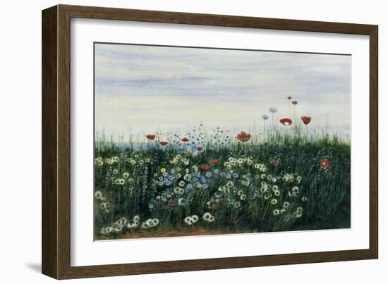 Poppies, Daisies and Other Flowers by the Sea-Andrew Nicholl-Framed Giclee Print
