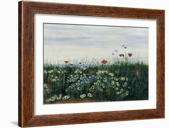 Poppies, Daisies and Other Flowers by the Sea-Andrew Nicholl-Framed Giclee Print