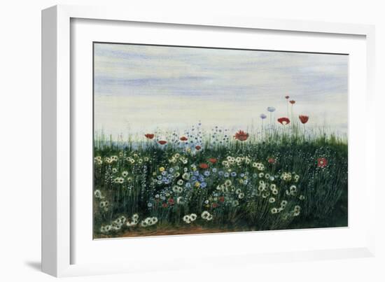 Poppies, Daisies and Other Flowers by the Sea-Andrew Nicholl-Framed Giclee Print