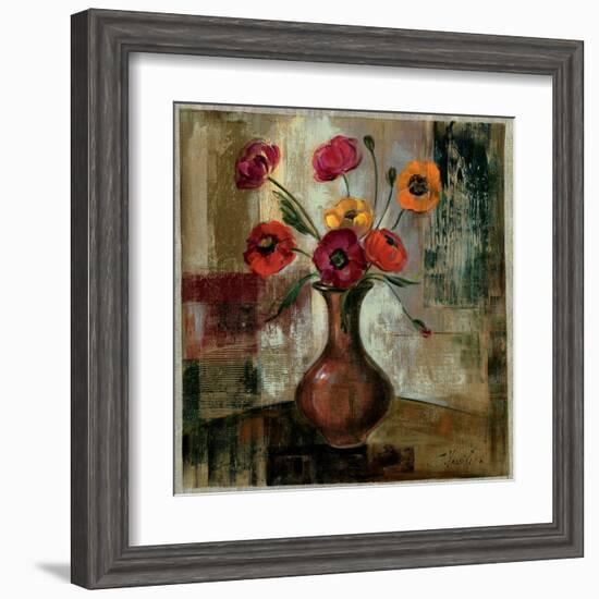 Poppies in a Copper Vase II-Silvia Vassileva-Framed Art Print