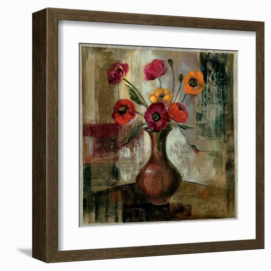 Poppies in a Copper Vase II-Silvia Vassileva-Framed Art Print