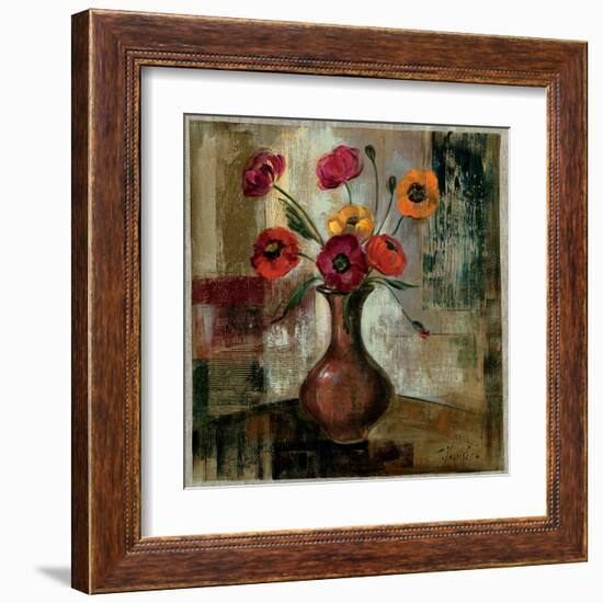 Poppies in a Copper Vase II-Silvia Vassileva-Framed Art Print