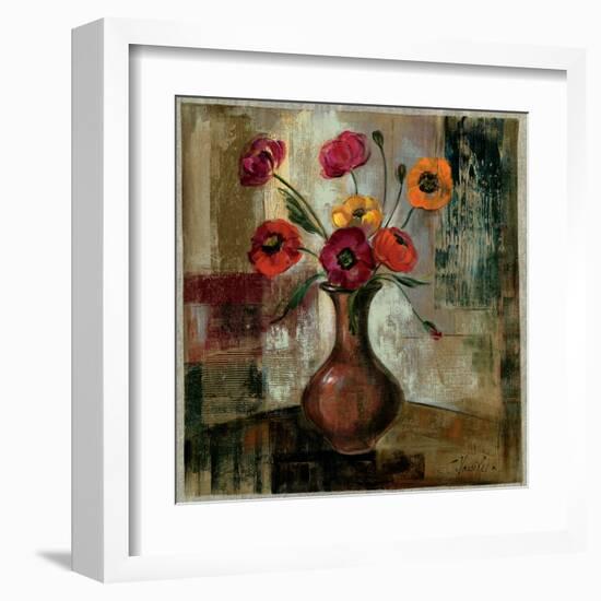 Poppies in a Copper Vase II-Silvia Vassileva-Framed Art Print