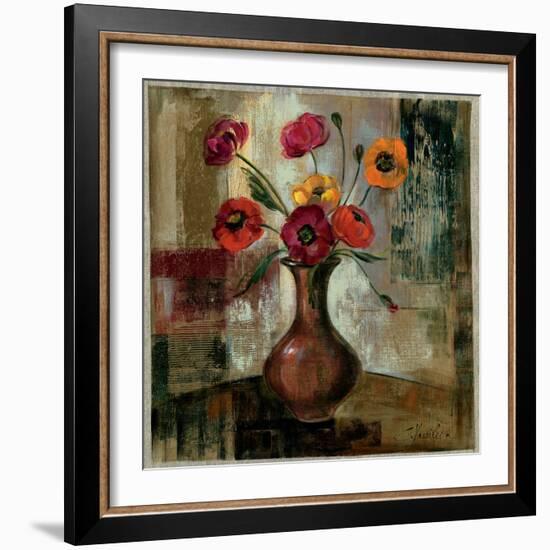 Poppies in a Copper Vase II-Silvia Vassileva-Framed Art Print