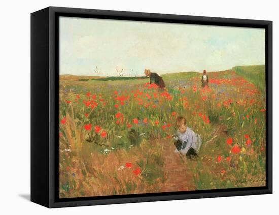 Poppies in a Field, C.1880 (Oil on Panel)-Victor Gabriel Gilbert-Framed Premier Image Canvas