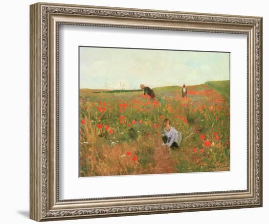 Poppies in a Field, C.1880 (Oil on Panel)-Victor Gabriel Gilbert-Framed Giclee Print