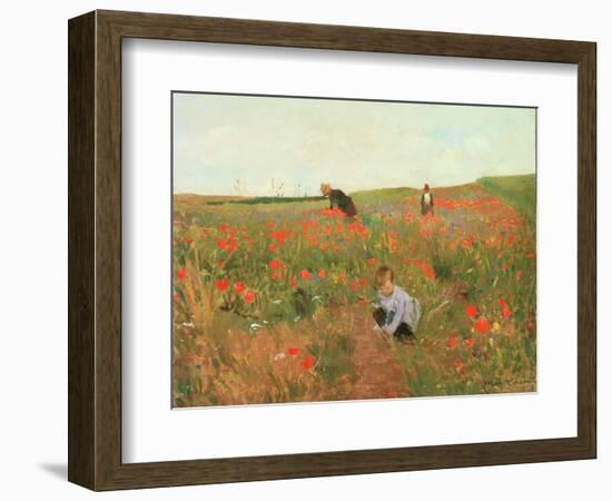 Poppies in a Field, C.1880 (Oil on Panel)-Victor Gabriel Gilbert-Framed Giclee Print