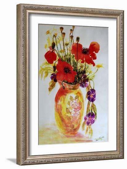 Poppies in a Vase,2000-Joan Thewsey-Framed Giclee Print