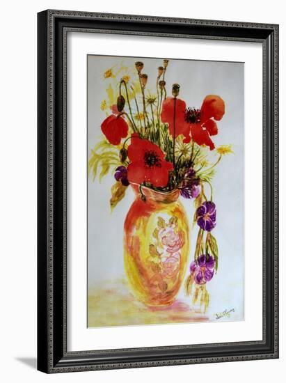 Poppies in a Vase,2000-Joan Thewsey-Framed Giclee Print