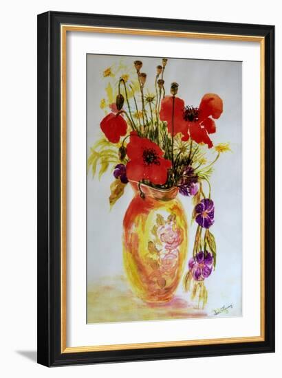 Poppies in a Vase,2000-Joan Thewsey-Framed Giclee Print