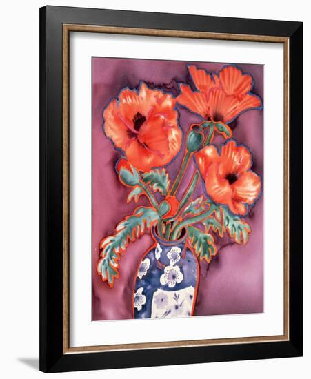 Poppies in Chinese Vase-Lillian Delevoryas-Framed Giclee Print