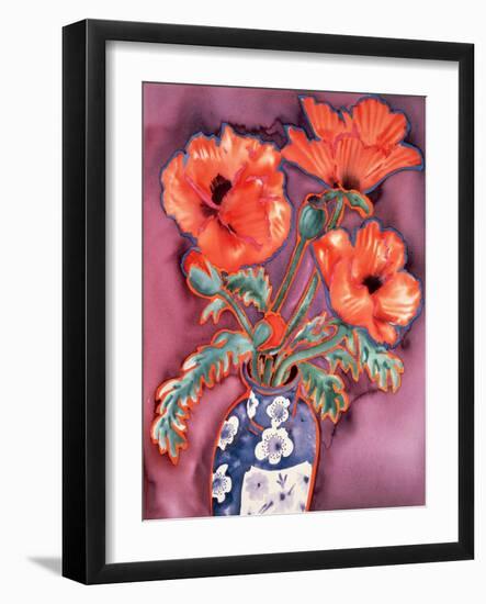 Poppies in Chinese Vase-Lillian Delevoryas-Framed Giclee Print