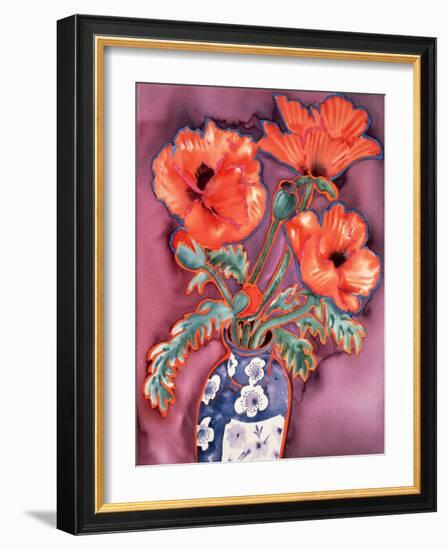 Poppies in Chinese Vase-Lillian Delevoryas-Framed Giclee Print