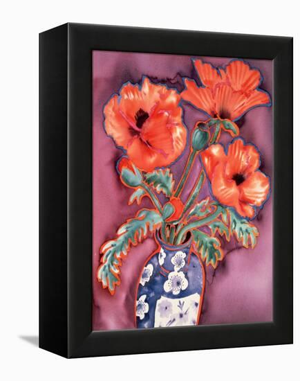 Poppies in Chinese Vase-Lillian Delevoryas-Framed Premier Image Canvas