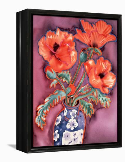 Poppies in Chinese Vase-Lillian Delevoryas-Framed Premier Image Canvas