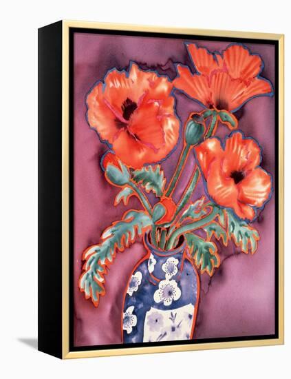 Poppies in Chinese Vase-Lillian Delevoryas-Framed Premier Image Canvas