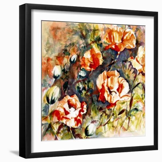 Poppies In The Border-Mary Smith-Framed Giclee Print