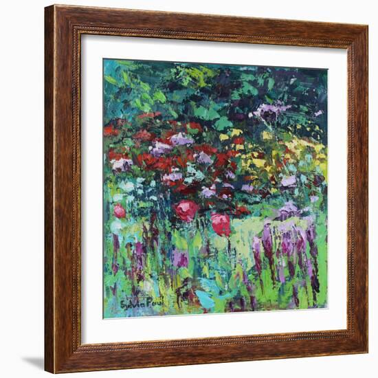 Poppies in the Garden, 2021 (oil on canvas)-Sylvia Paul-Framed Giclee Print